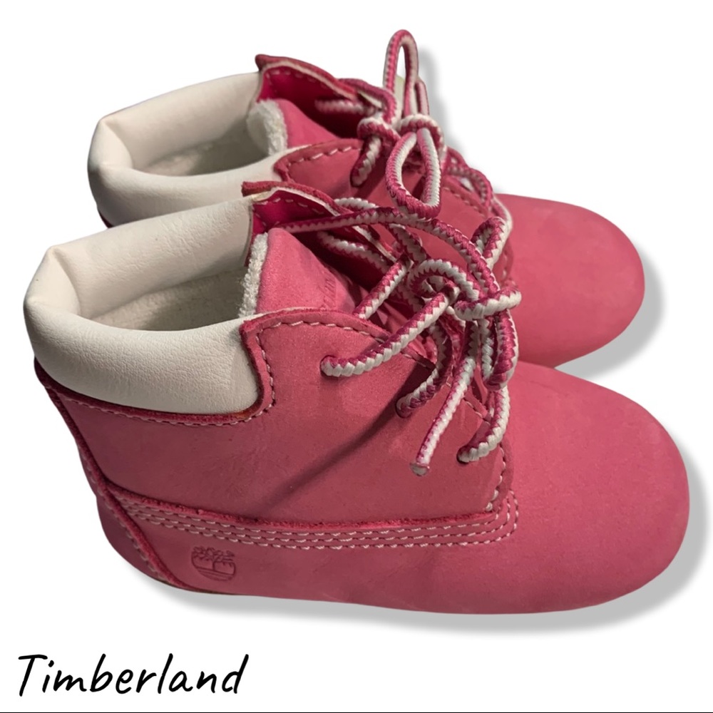 Timberland Pink and White Baby Walker Boots